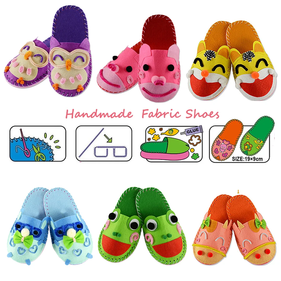 DIY Handmade Cartoon slippers sewing kit Non-woven Shoes Art & Crafts Toys Creative Montessori Toys For Kids
DIY Handmade Cartoon slippers sewing kit Non-woven Shoes Art & Crafts Toys Creative Montessori Toys For Kids