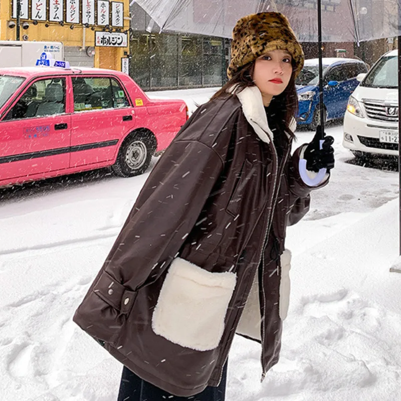 SHENGPALAE зима 2020 Новая женская плюшевая Толстая куртка большого размера с карманами