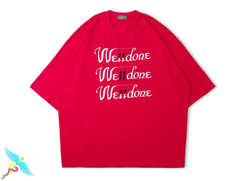 WELLDONE Red T-Shirts Men Women Fashion Letter Logo Print Oversize Cotton We11done O-Neck Tee Shirt Casual Streetwear T-shirt
WELLDONE Red T-Shirts Men Women Fashion Letter Logo Print Oversize Cotton We11done O-Neck Tee Shirt Casual Streetwear T-shirt
