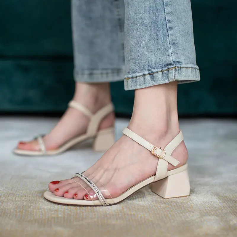 AGODOR Women Open Toe Ankle Strap Sandals Pvc Jelly Sandals Shoes Square Mid Heel All Match Clear Rhinestone Sandals Size 33-43
AGODOR Women Open Toe Ankle Strap Sandals Pvc Jelly Sandals Shoes Square Mid Heel All Match Clear Rhinestone Sandals Size 33-43
