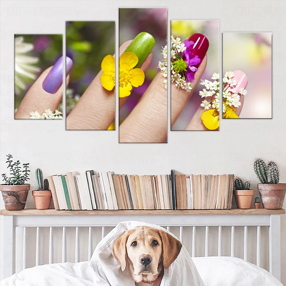 5 Panel Wall Art Canvas Beauty Salon Manicure Painting Nail Art Poster Modern Hd Print Picture Manicure Store Wall Decor frame
5 Panel Wall Art Canvas Beauty Salon Manicure Painting Nail Art Poster Modern Hd Print Picture Manicure Store Wall Decor frame