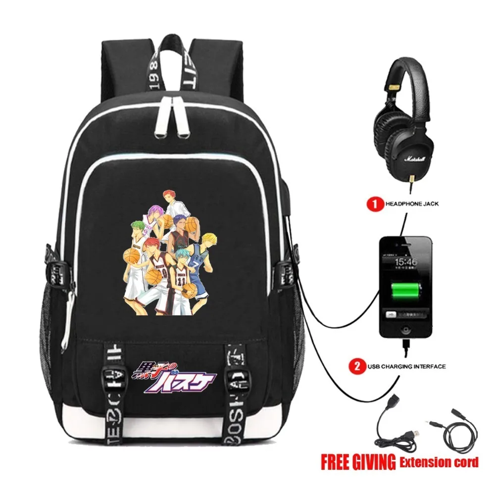 Чехол для наушников с USB-зарядкой домкрата Аниме Kuroko без корзины рюкзак мячиком