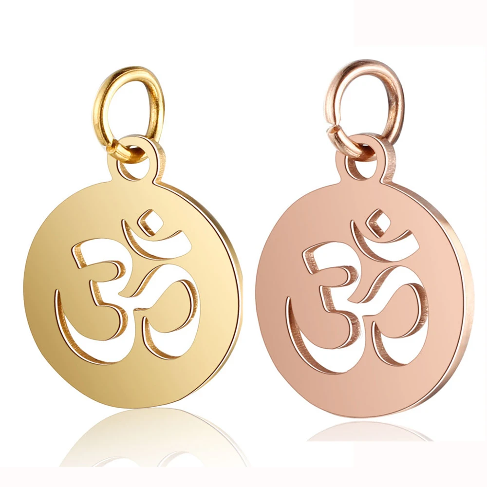 2pcs Rose Gold Color Necklace Pendants 12x17mm OM Hollow Out Stainless Steel Connectors DIY Bracelets Jewelry Findings
2pcs Rose Gold Color Necklace Pendants 12x17mm OM Hollow Out Stainless Steel Connectors DIY Bracelets Jewelry Findings