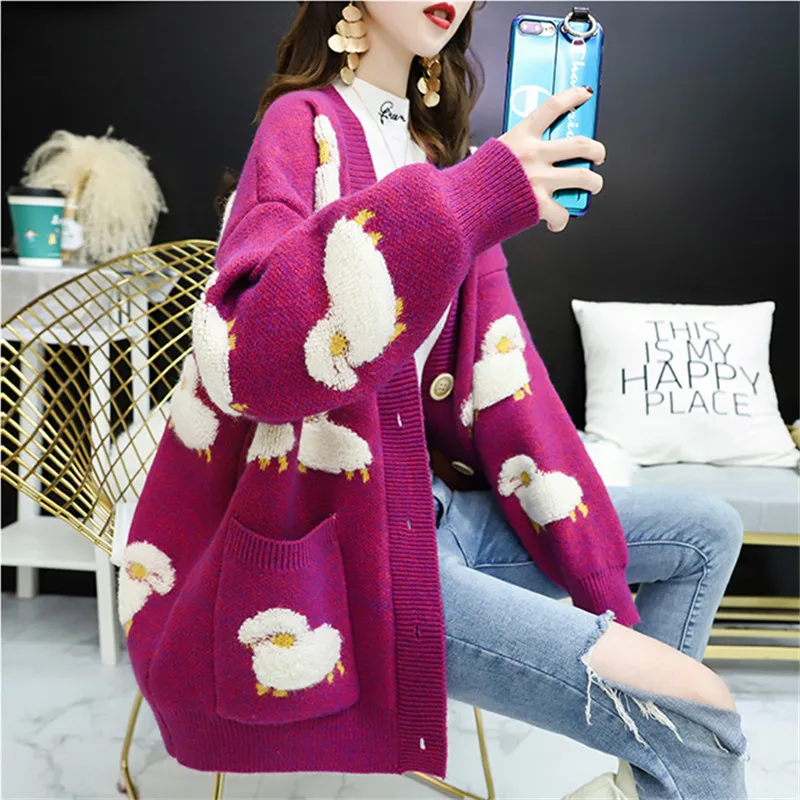 2020 new style Korean lazy knit sweater women loose outer wear thick sweater 
2020 new style Korean lazy knit sweater women loose outer wear thick sweater