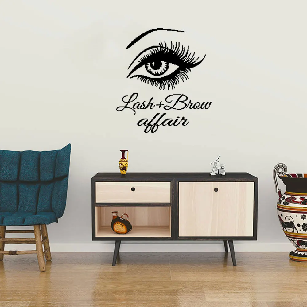 Lash & Brows Eyes Quote Wall Stickers Vinyl Eyelashes Wall Decals For Girls Bedroom Eyebrows Store Beauty Salon Decor DW20401 
Lash & Brows Eyes Quote Wall Stickers Vinyl Eyelashes Wall Decals For Girls Bedroom Eyebrows Store Beauty Salon Decor DW20401