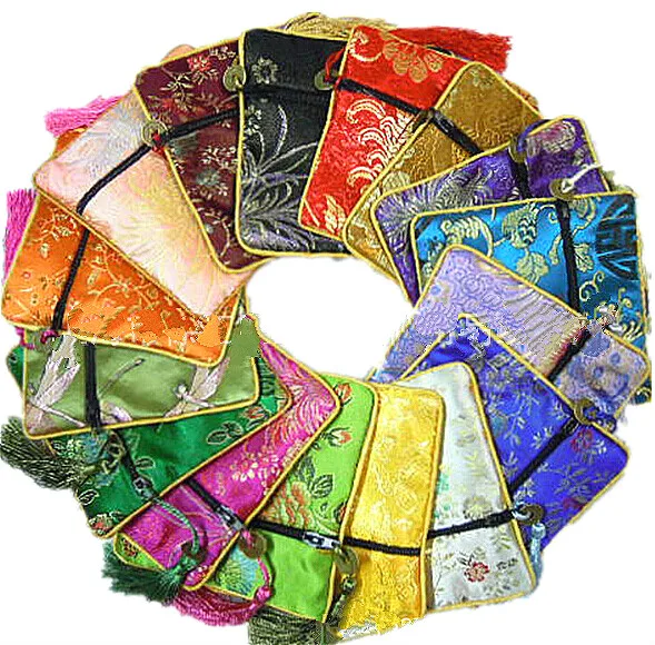 10 шт. 16 цветов ювелирные изделия с кисточкой шелковая парчовая упаковка