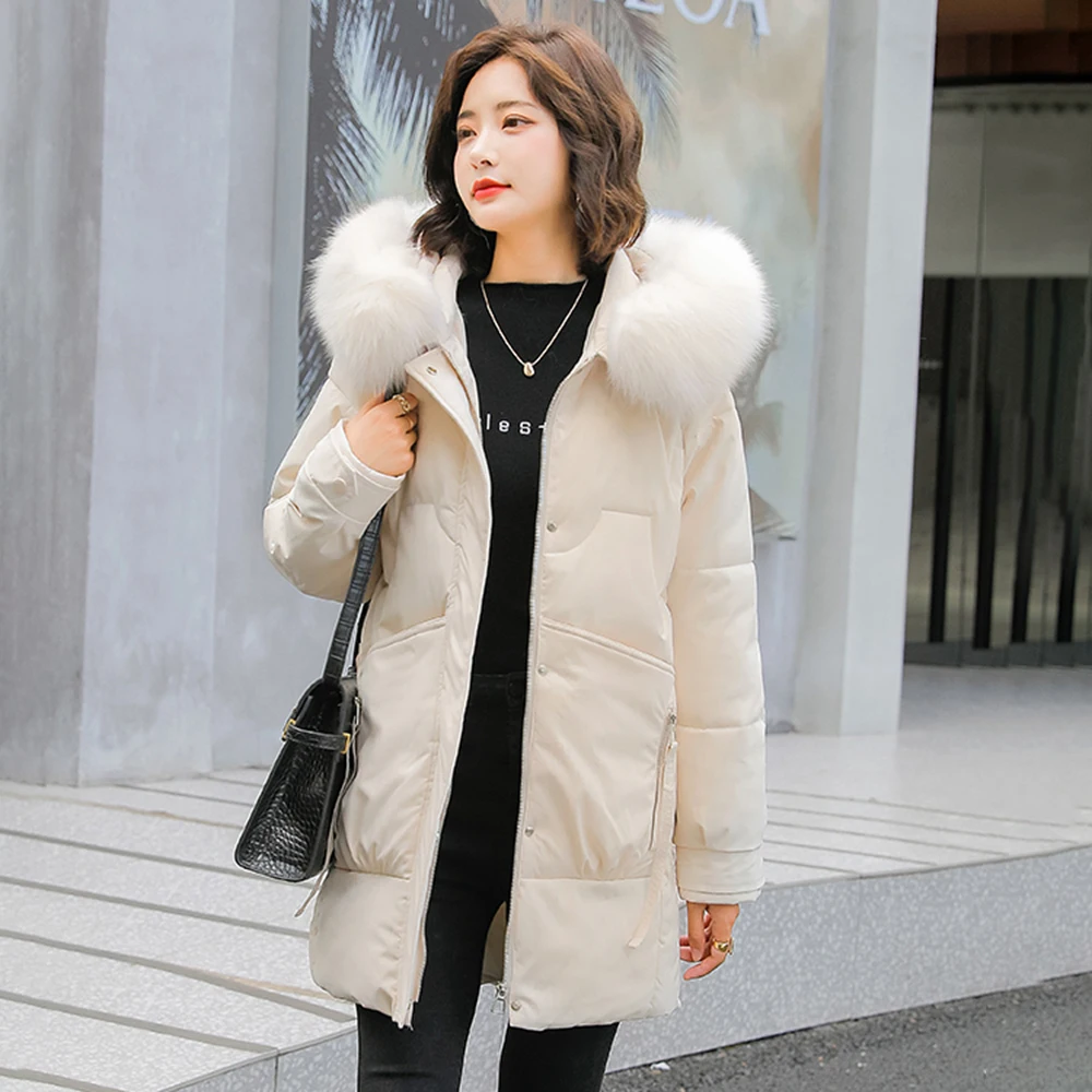 Cotton Padded Jacket 2021 New Womens Mid-length Solid Color Thicken Warm Fur Collar Long Sleeve Zipper Casual Cotton Jacket
Cotton Padded Jacket 2021 New Womens Mid-length Solid Color Thicken Warm Fur Collar Long Sleeve Zipper Casual Cotton Jacket
