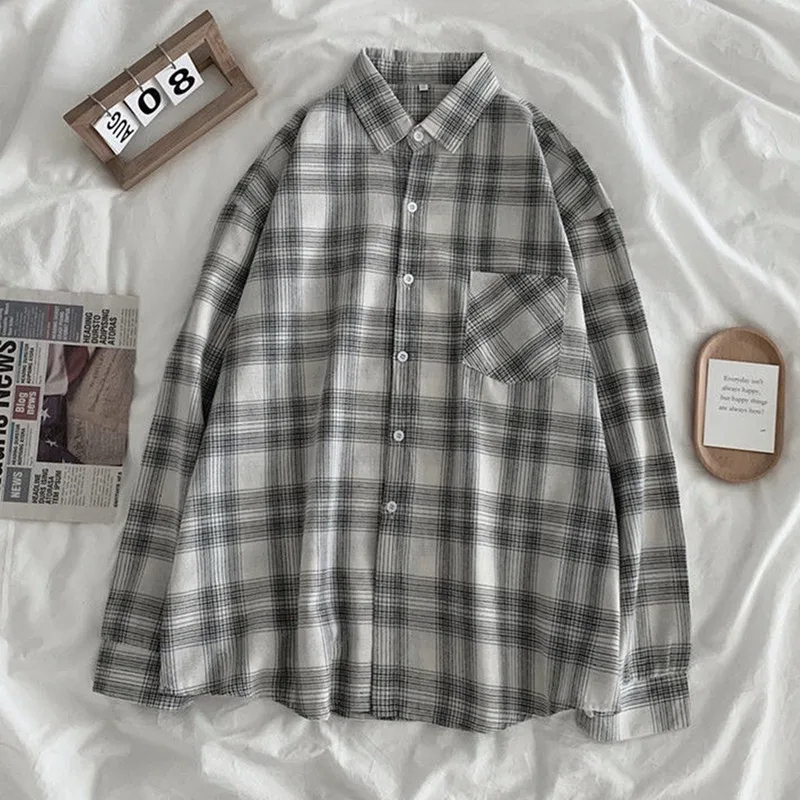 Weirdo Female Spring Street Blouse Shirts Vintage Oversized Plaid Flannel Boyfriend Tunic Shirt For Women Casual Korean Tops
Weirdo Female Spring Street Blouse Shirts Vintage Oversized Plaid Flannel Boyfriend Tunic Shirt For Women Casual Korean Tops