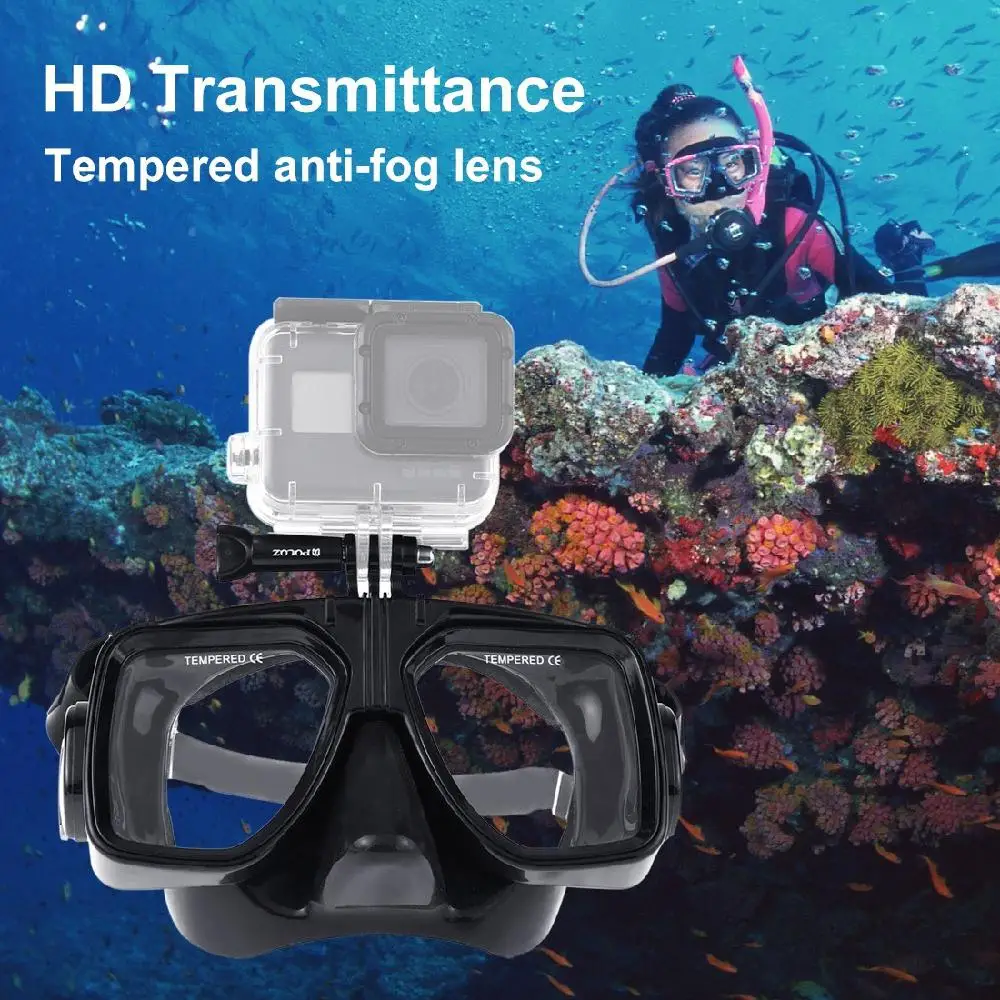 Yiwa Water Sports Diving Glasses for DJI Osmo Action Camera for GoPro HERO7/6/5 HD Transmittance Tempered Anti-fog Lens r40
Yiwa Water Sports Diving Glasses for DJI Osmo Action Camera for GoPro HERO7/6/5 HD Transmittance Tempered Anti-fog Lens r40