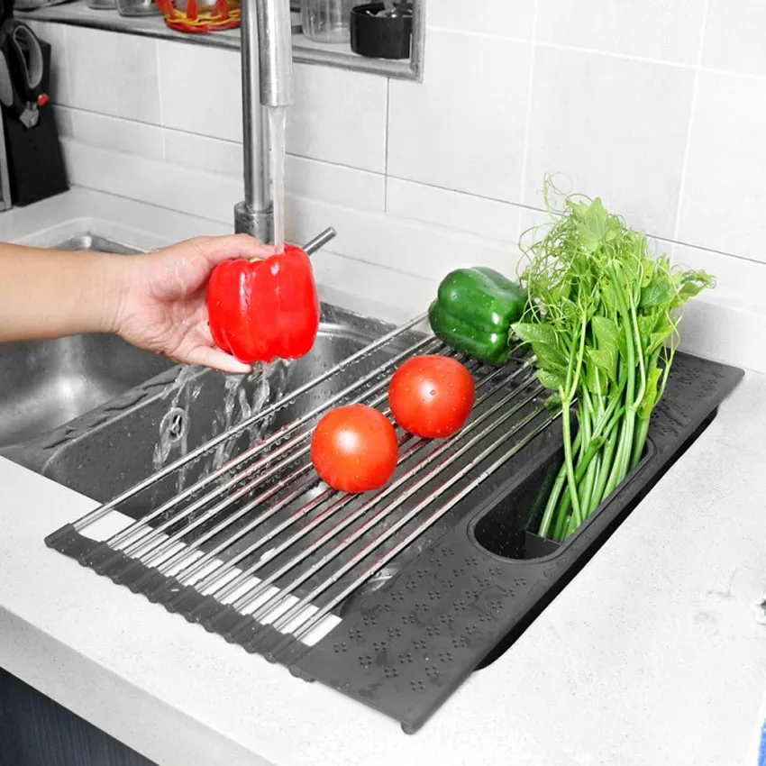 Dish Drying Rack Multi Use Kitchen Roll Up Drying Rack Over Sink Foldable Fruit Vegetable Meat Organizer Tray Drainer Dropship 
Dish Drying Rack Multi Use Kitchen Roll Up Drying Rack Over Sink Foldable Fruit Vegetable Meat Organizer Tray Drainer Dropship