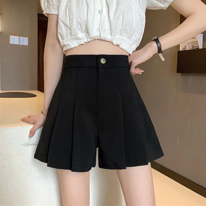 Women 2021 Summer New High Waist Female Zipper Pockets Casual Fashion Loose Solid Pants Pleated Wide Leg Shorts Pants
Women 2021 Summer New High Waist Female Zipper Pockets Casual Fashion Loose Solid Pants Pleated Wide Leg Shorts Pants