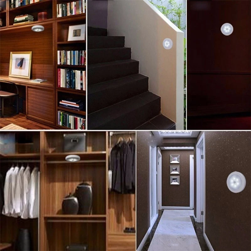 6 Pack Portable 6 LED Wireless Motion Sensor Night Light Round Shape Induction Light White Light
6 Pack Portable 6 LED Wireless Motion Sensor Night Light Round Shape Induction Light White Light