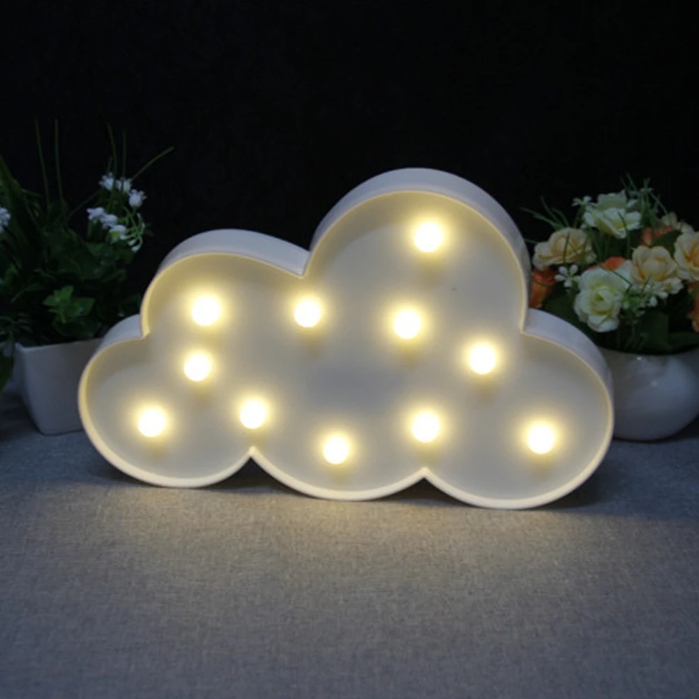 

BRELONG 3D Clouds Warm White Decoration Night Light for Kids Room Christmas Wedding 3V