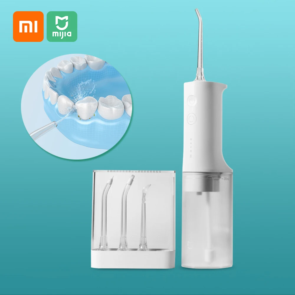 

Портативный ирригатор для полости рта Xiaomi Mijia, Стоматологический Ирригатор для чистки зубов, зубочистка, очиститель зубов, 2200 мАч, USB-зарядка