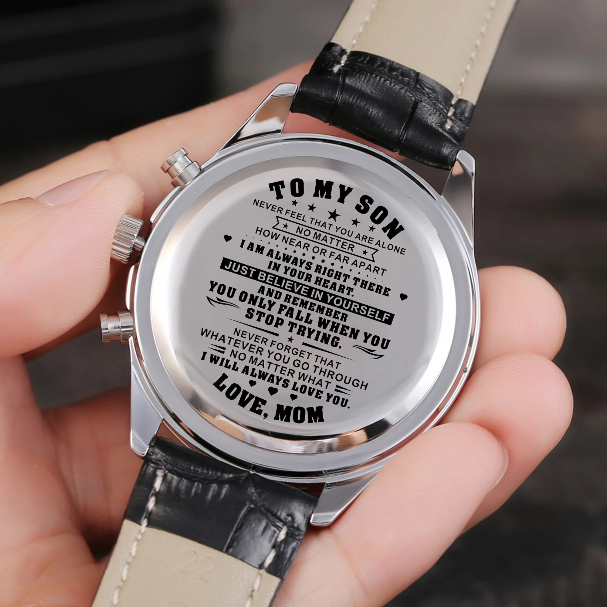 Mom To My Son Steel Sports Waterproof Men Watches Luxury Brand Leisure Male Wrist Watches Calendar 24-hours Dail Analog
Mom To My Son Steel Sports Waterproof Men Watches Luxury Brand Leisure Male Wrist Watches Calendar 24-hours Dail Analog