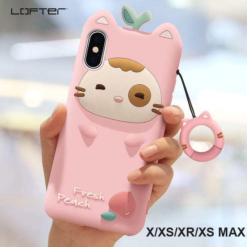 Мультяшный чехол для телефона Apple iPhone X XS Max противоударный силиконовые Милые