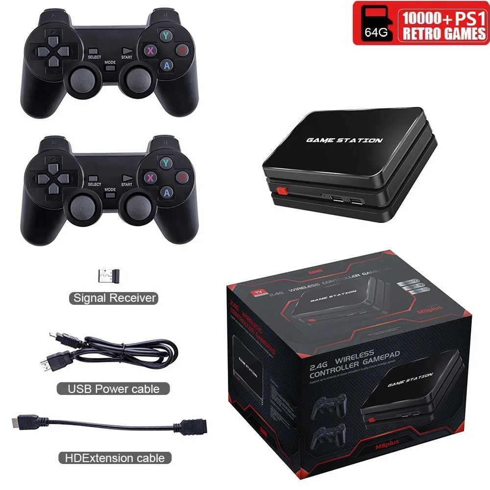 4K TV Game Console M8 Plus 10000+Games Video Game Console With Two Wireless Controller PS1 GBA Gamepad 64GB Game Stick Box
4K TV Game Console M8 Plus 10000+Games Video Game Console With Two Wireless Controller PS1 GBA Gamepad 64GB Game Stick Box