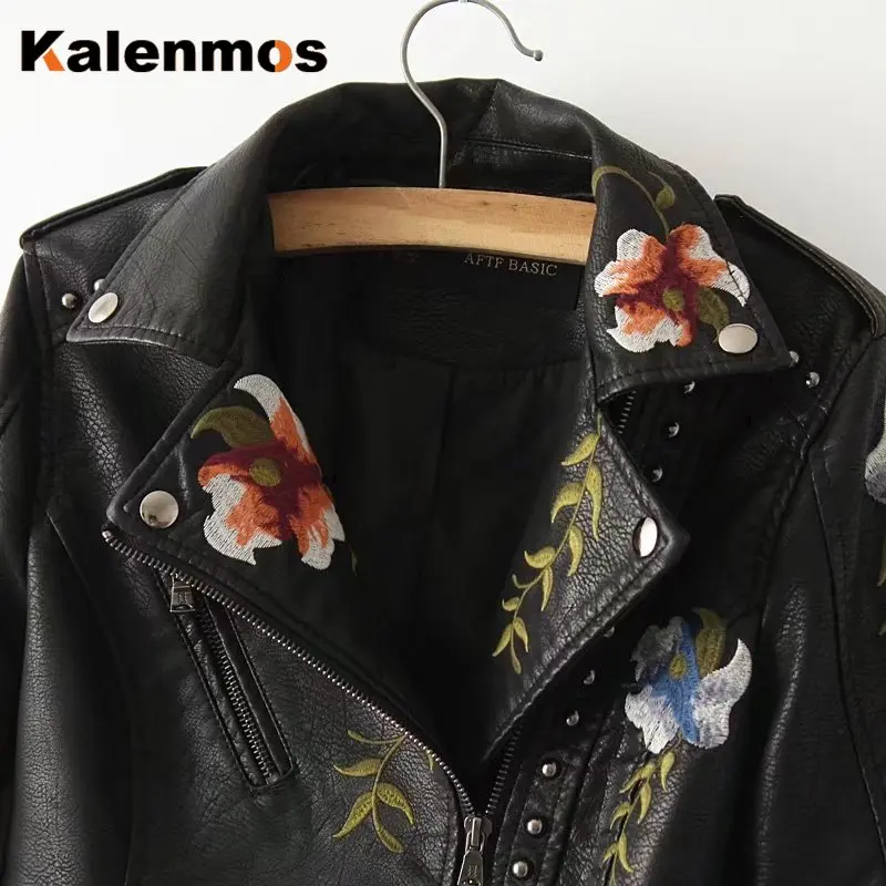 Jackets Women Spring Fall Embroidery Korean Work Rivet Faux PU Leather Biker Punk Japan Outwear Motorcycle Francais Suede Coat
Jackets Women Spring Fall Embroidery Korean Work Rivet Faux PU Leather Biker Punk Japan Outwear Motorcycle Francais Suede Coat