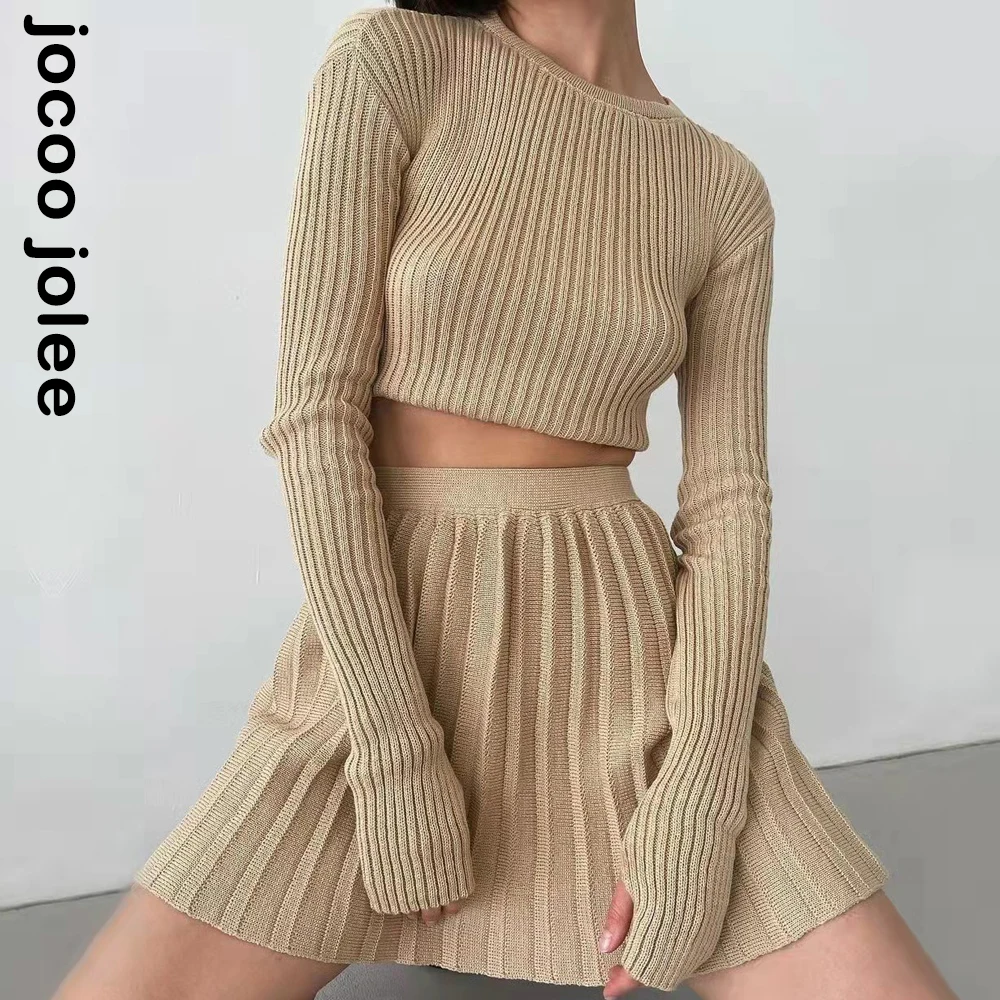 Cropped And Skirt Set Women Knitted Long Sleeve O Neck Sweater Pullover Mini Pleated Skirt High Waist Spring Elegant 2 Piece Set
Cropped And Skirt Set Women Knitted Long Sleeve O Neck Sweater Pullover Mini Pleated Skirt High Waist Spring Elegant 2 Piece Set