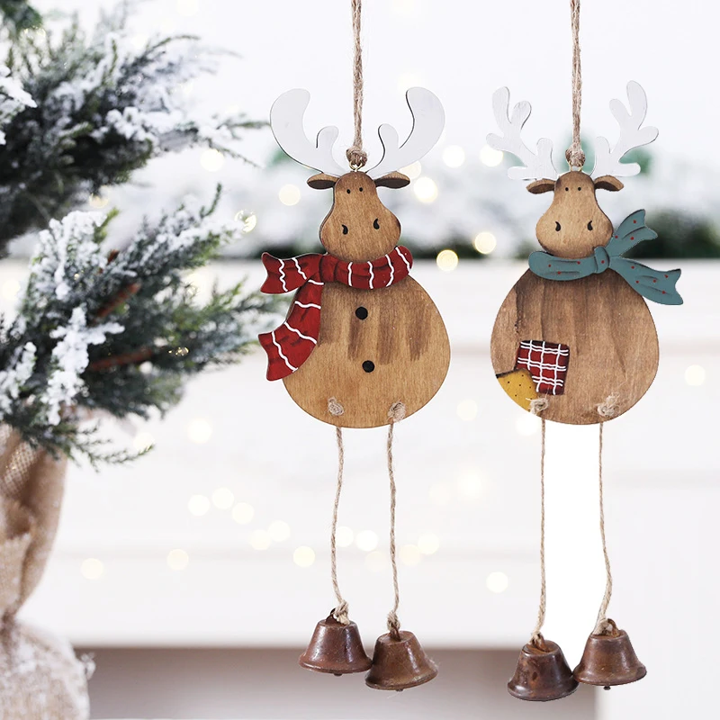 Wooden Deer Bells Christmas Bell Xmas Tree Ornament Hanging Pendant For Christmas Decorations New Year Party Kids Toys 
Wooden Deer Bells Christmas Bell Xmas Tree Ornament Hanging Pendant For Christmas Decorations New Year Party Kids Toys