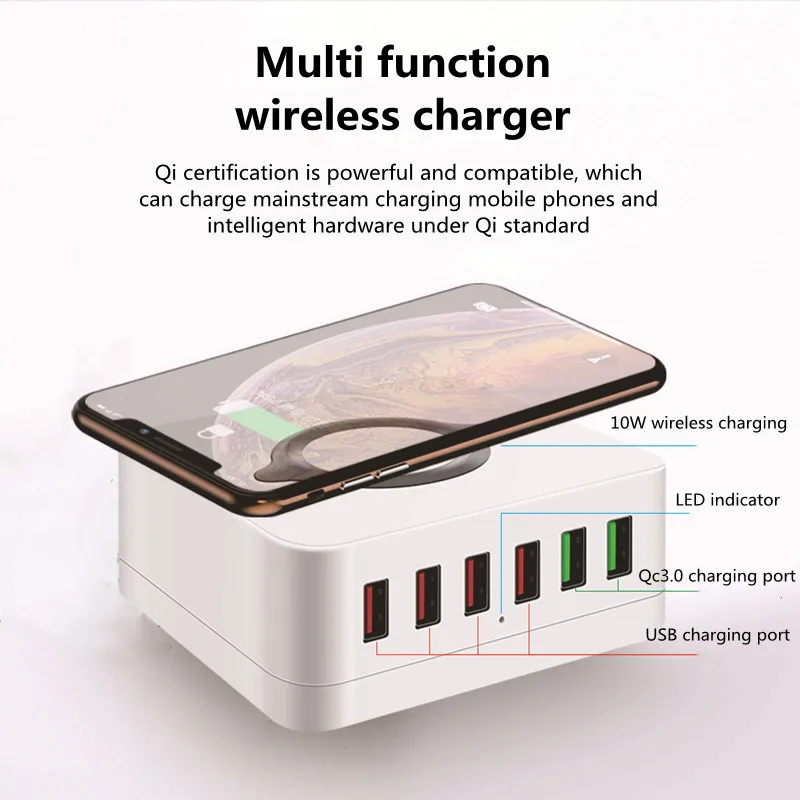 Multi Function Wireless Charger 10W Wireless Fast Charging USB Socket For iPhone 12 Pro Max Mini Intelligent Wireless Charger
Multi Function Wireless Charger 10W Wireless Fast Charging USB Socket For iPhone 12 Pro Max Mini Intelligent Wireless Charger