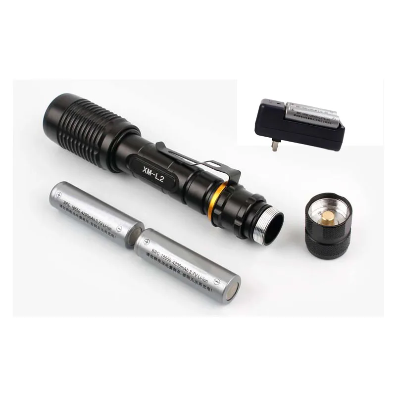 Dropship telescopic zoom home outdoor camping patrol T6 glare IP65 waterproof level rattlesnake LED charging military flashlight | Лампы и
