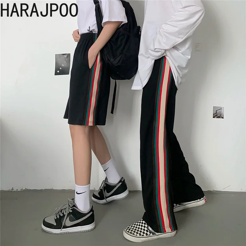 Harajpoo Women Pants Casual Summer Korean Version Ins Wild Stripes Loose Thin Elastic Waist Couple Wide Leg Straight Trousers 
Harajpoo Women Pants Casual Summer Korean Version Ins Wild Stripes Loose Thin Elastic Waist Couple Wide Leg Straight Trousers