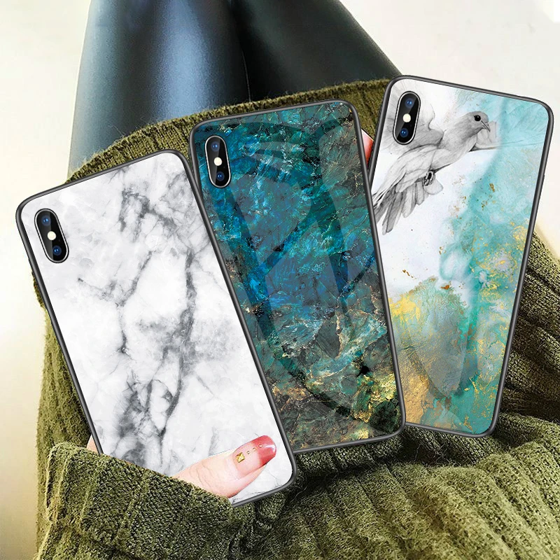 Marbled Stone Painted Glass Case For iPhone 11 Pro X XR XS MAX Luxury Tempered Glass Cover For iPhone 7 8 6 6S Plus Phone Cases
Marbled Stone Painted Glass Case For iPhone 11 Pro X XR XS MAX Luxury Tempered Glass Cover For iPhone 7 8 6 6S Plus Phone Cases