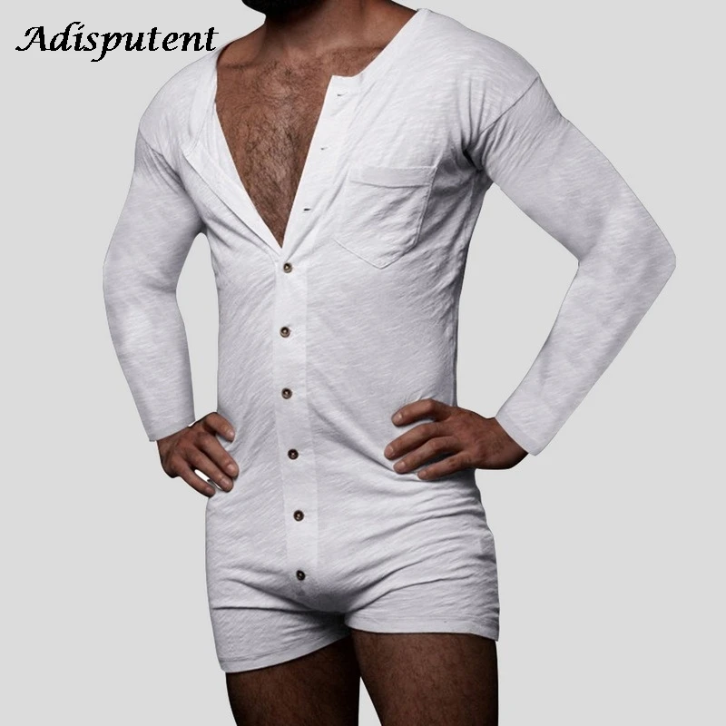 Adisputent Men Pajamas Rompers Long Sleeve Comfortable Homewear Leisure Mens Jumpsuit Sleepwear Solid Color Button Nightwear
Adisputent Men Pajamas Rompers Long Sleeve Comfortable Homewear Leisure Mens Jumpsuit Sleepwear Solid Color Button Nightwear