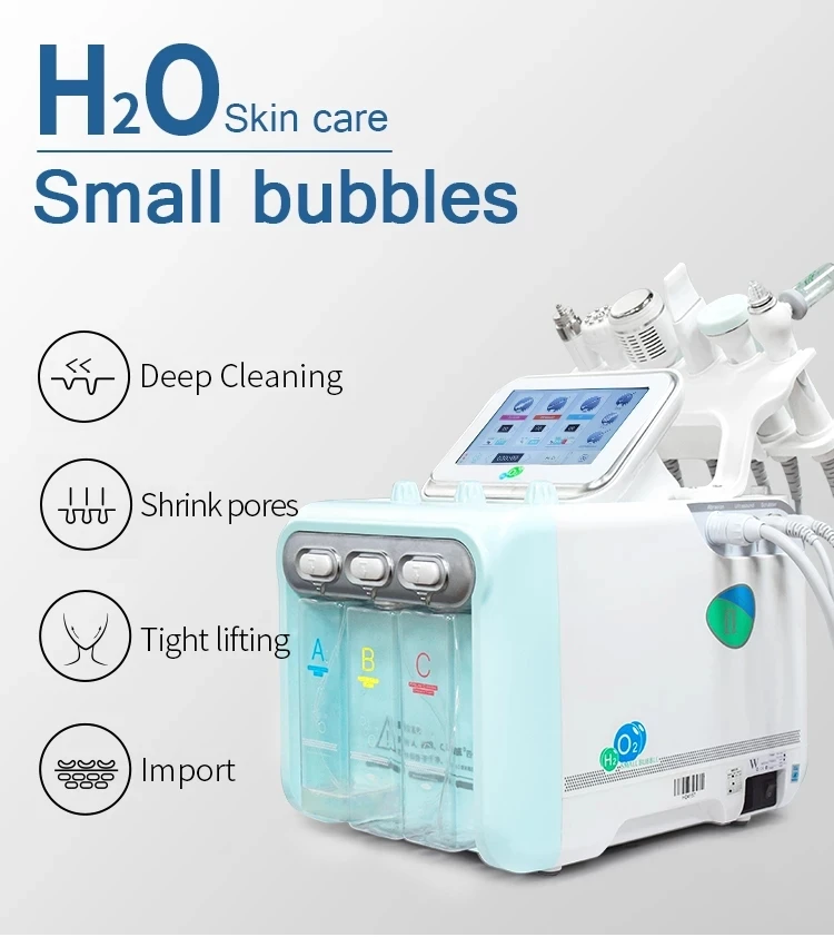 

7 In 1 H2O2 Hydrafacial Water Oxygen Jet Peel Hydra Beauty Skin Cleansing Hydra Dermabrasion Facial Machine Water Aqua Peeling