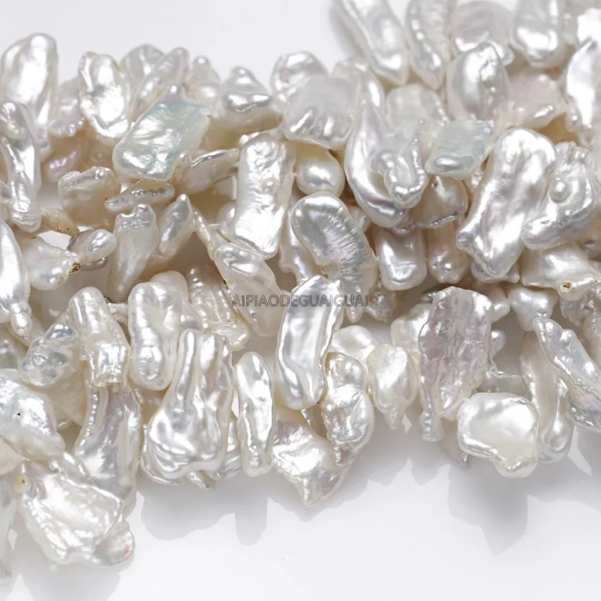 APDGG Genuine 8-10*15-22mm AA irregular reborn biwa white pearl strands loose beads women lady jewelry DIY 
APDGG Genuine 8-10*15-22mm AA irregular reborn biwa white pearl strands loose beads women lady jewelry DIY