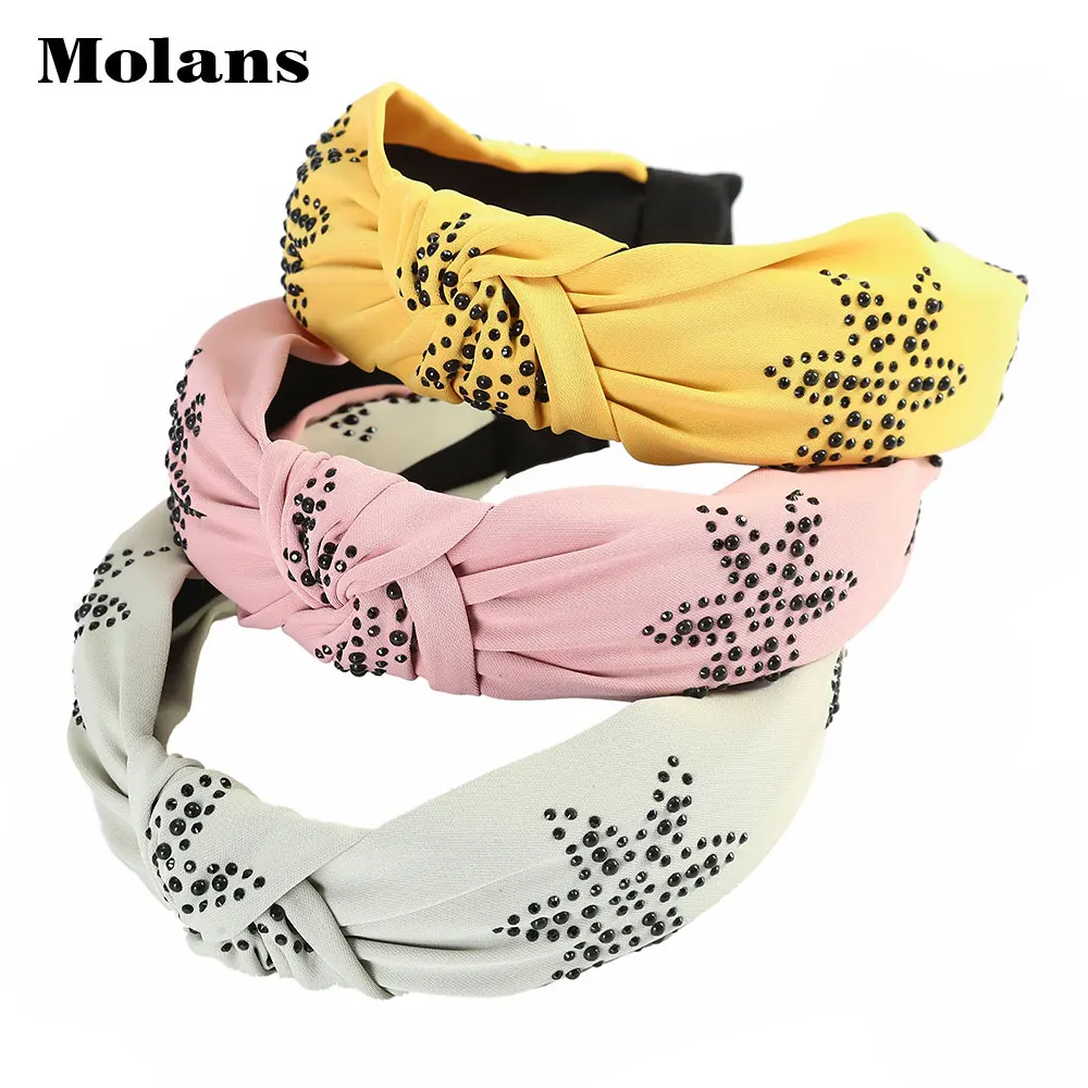 MOLANS Pure Color Fabric Knotted Hairband Five-pointed Star Rhinestone Headband New Simple Ladies Headhoop Hair Accessories 
MOLANS Pure Color Fabric Knotted Hairband Five-pointed Star Rhinestone Headband New Simple Ladies Headhoop Hair Accessories
