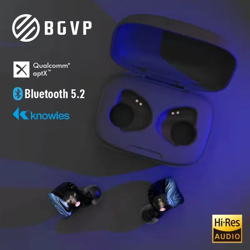Наушники-вкладыши BGVP Q2S Knowles Sonion BA Беспроводные Hi-Fi наушники Bluetooth 5 2 спортивные TWS