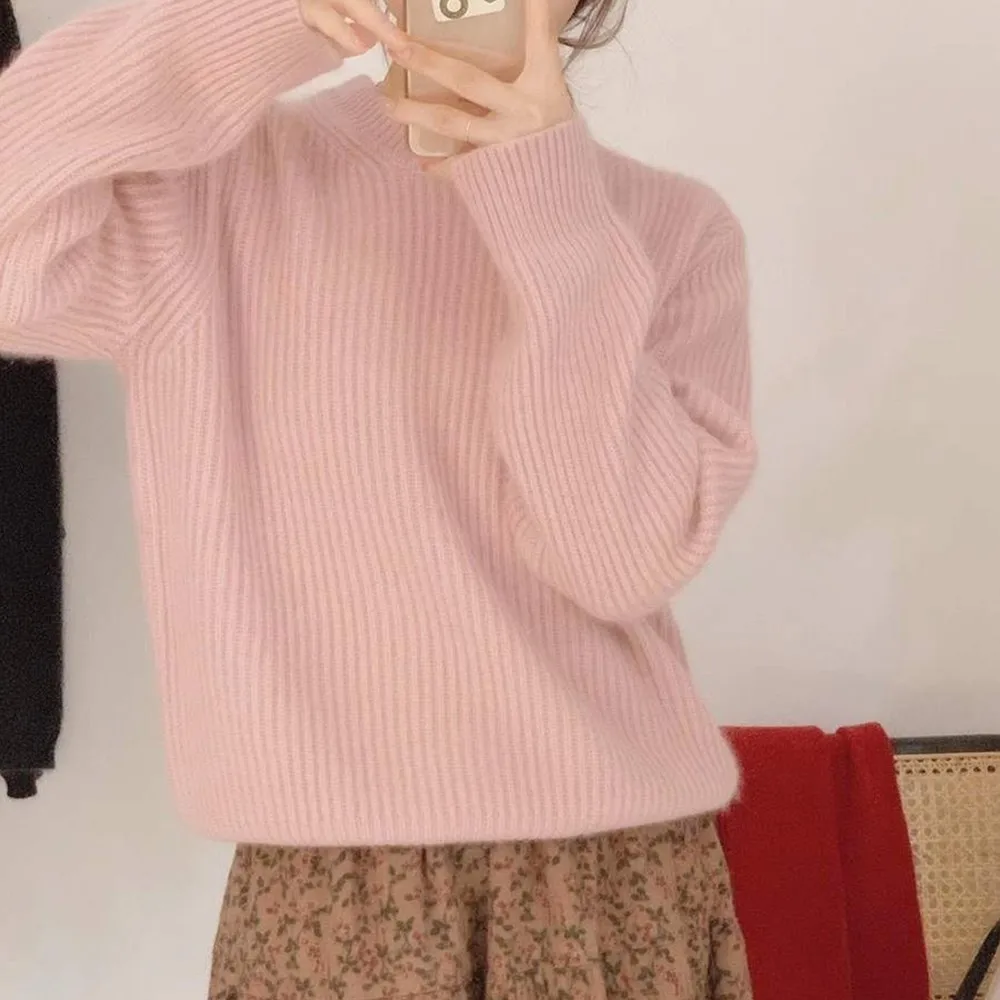 New Women Autumn Winter Long Sleeve O-neck Thick Knitted Sweater Harajuku Loose Solid Pullovers Jumper Fashion Top Mujer
New Women Autumn Winter Long Sleeve O-neck Thick Knitted Sweater Harajuku Loose Solid Pullovers Jumper Fashion Top Mujer