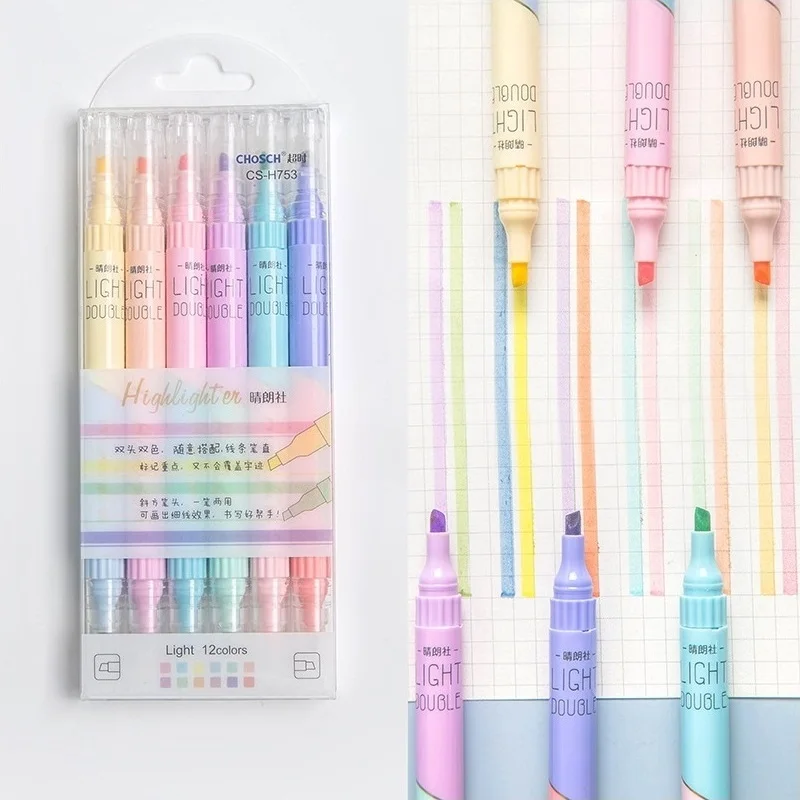 6pcs Light Highlighter Pens Set 3mm Dual Ended Double Color Marker Liner Drawing Pen Paint Art Office School Free shipping
6pcs Light Highlighter Pens Set 3mm Dual Ended Double Color Marker Liner Drawing Pen Paint Art Office School Free shipping
