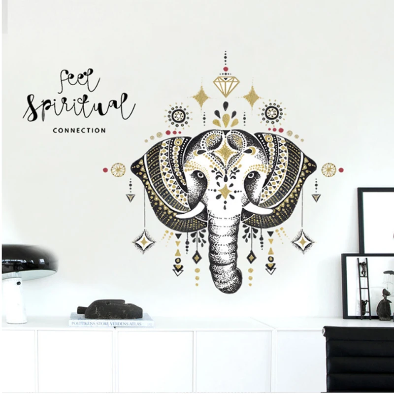 Nordic style religious jewelry animal cartoon elephant Wall stickers for living room bedroom art stickers for kids room Large mu
Nordic style religious jewelry animal cartoon elephant Wall stickers for living room bedroom art stickers for kids room Large mu