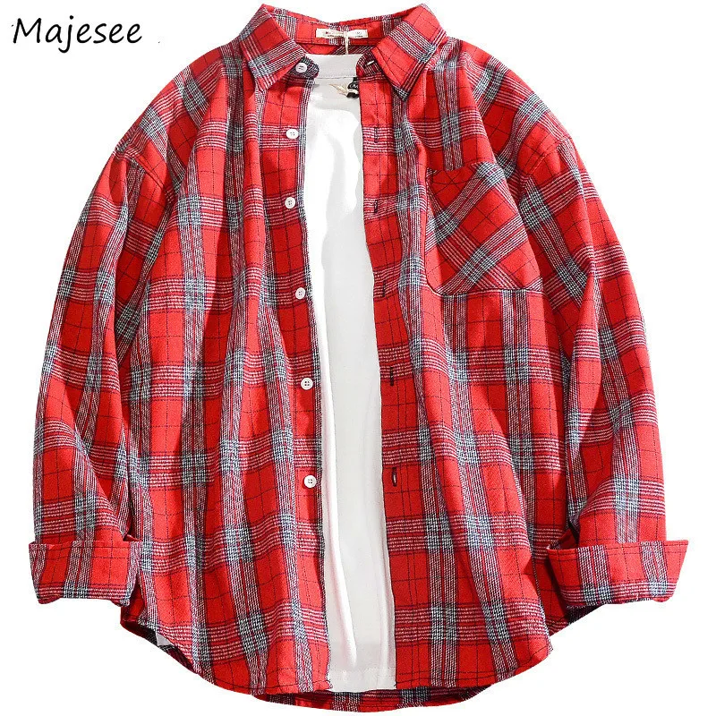 Men Shirts Plaid Long Sleeved Plus Large Size Loose Korean Mens Simple All-match Male Daily Streetwear Leisure Outwear Ulzzang
Men Shirts Plaid Long Sleeved Plus Large Size Loose Korean Mens Simple All-match Male Daily Streetwear Leisure Outwear Ulzzang