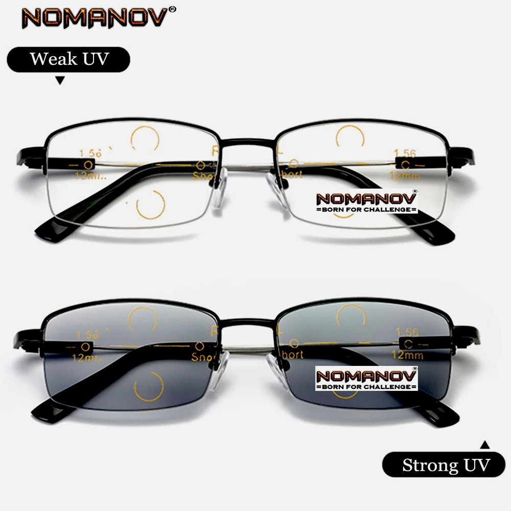 

Elastic Memory Temple Black Frame Photochromic Grey Lenses Progressive Multifocus Reading Glasses Add 75 100 125 150 175 to 400