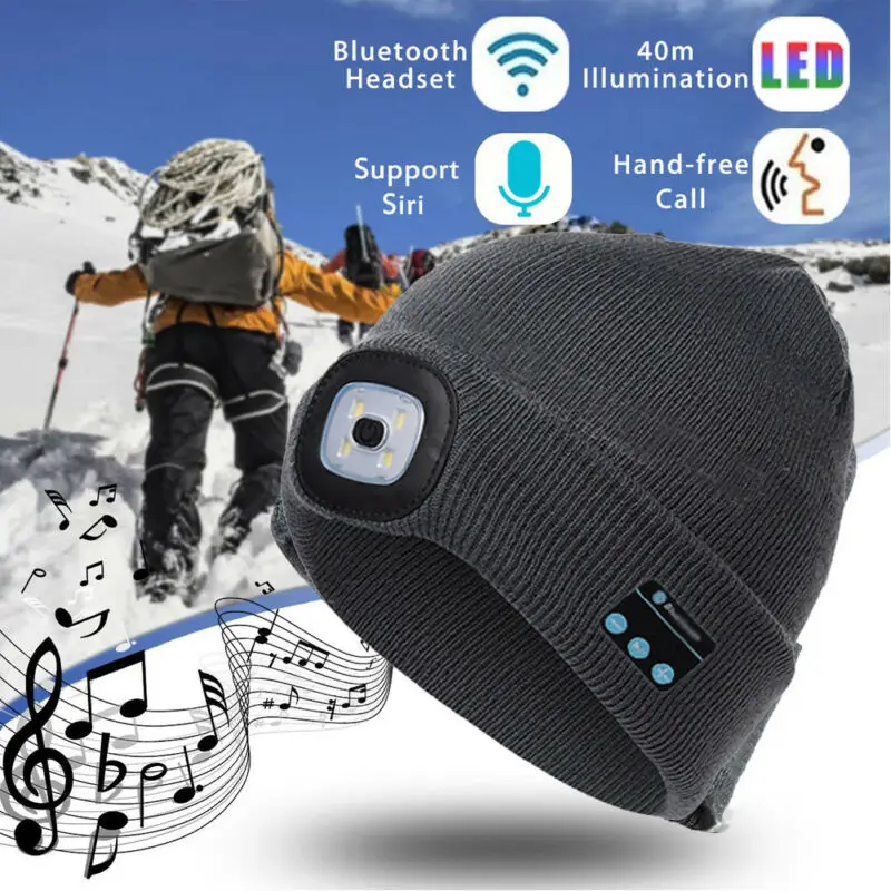 Winter music Hat Wireless Bluetooth V5.0 Smart Cap Headphone Headset With 4 LED Light Handfree Music Headphone for smartphone
Winter music Hat Wireless Bluetooth V5.0 Smart Cap Headphone Headset With 4 LED Light Handfree Music Headphone for smartphone
