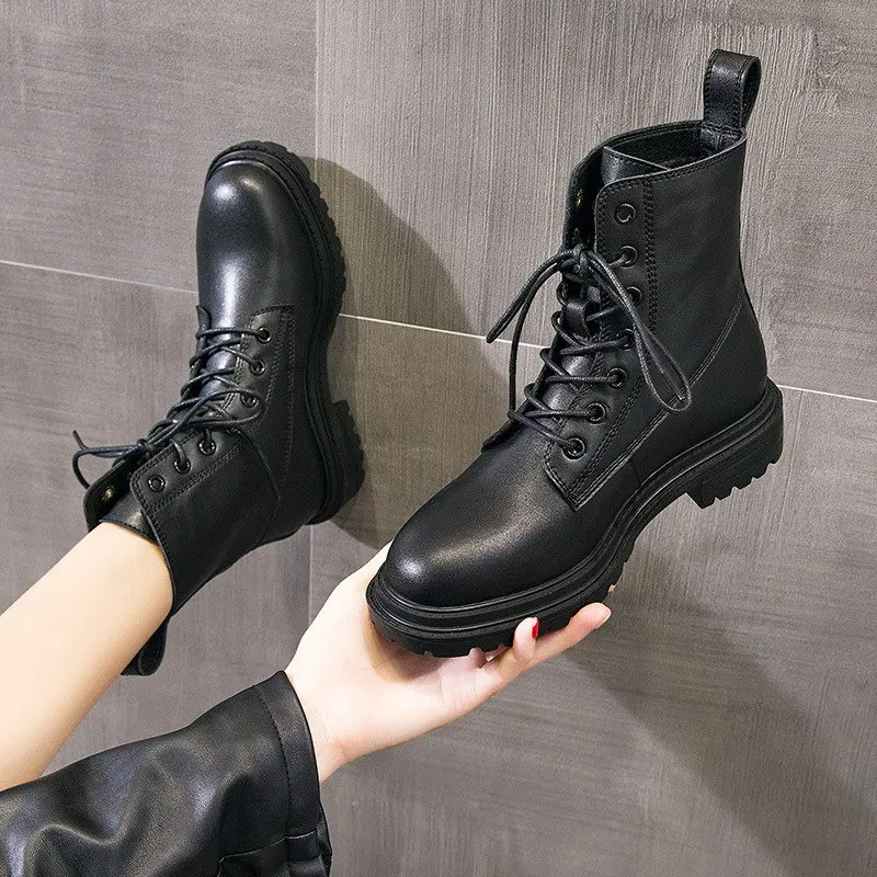 ERRFC New Arrival Concise Women's Black Ankle Boots Fashion Pointed Toe Lace Up Ladies Warm Leisure Zapatos For Winter 35-40
ERRFC New Arrival Concise Women's Black Ankle Boots Fashion Pointed Toe Lace Up Ladies Warm Leisure Zapatos For Winter 35-40