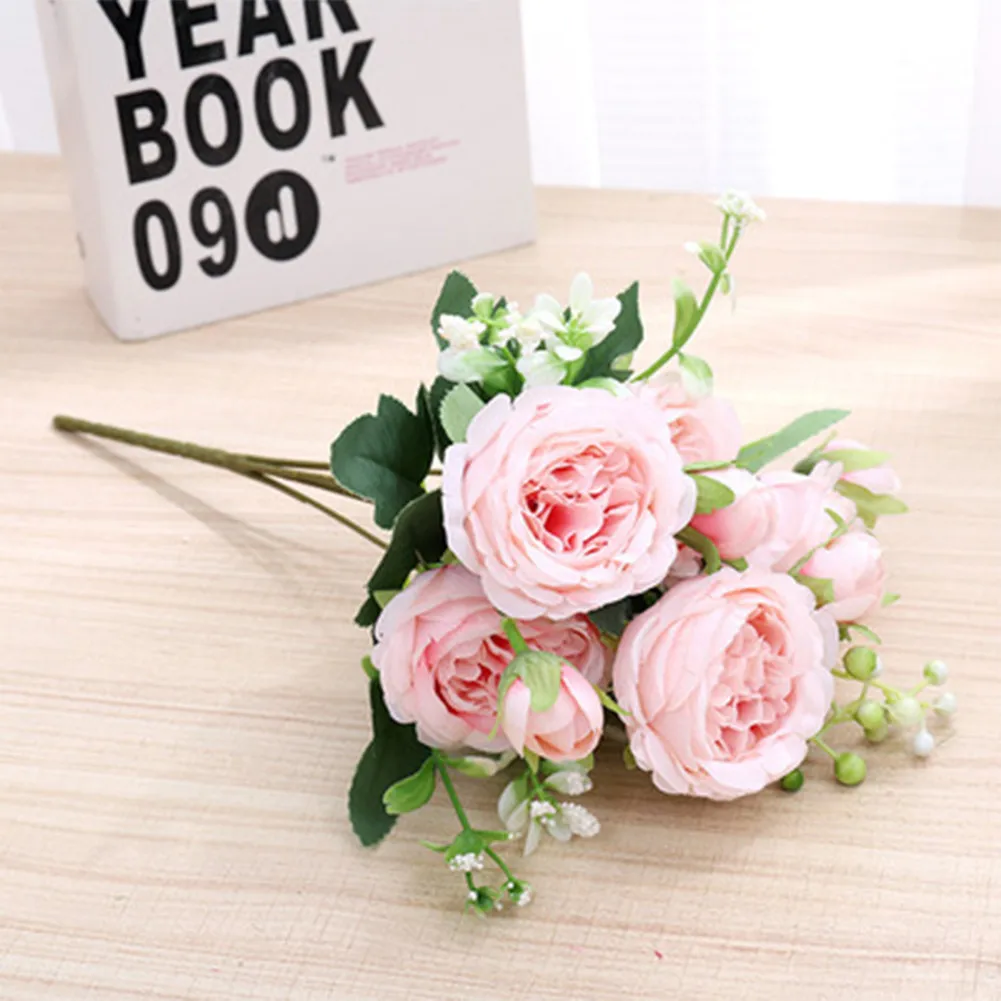 Hot Sale 5 Heads Silk Peony Rose Bouquet Artificial Fake Flowers Ornaments Bride Wedding Bouquet Home Party Garden Decoration
Hot Sale 5 Heads Silk Peony Rose Bouquet Artificial Fake Flowers Ornaments Bride Wedding Bouquet Home Party Garden Decoration