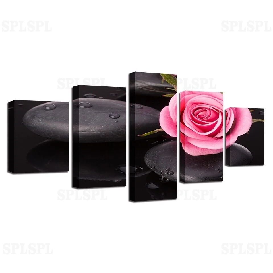 Canvas HD Prints Modular Pictures Home Decor 5 Pieces Stone And Pink Rose Paintings Flower Poster Living Room Wall Art
Canvas HD Prints Modular Pictures Home Decor 5 Pieces Stone And Pink Rose Paintings Flower Poster Living Room Wall Art