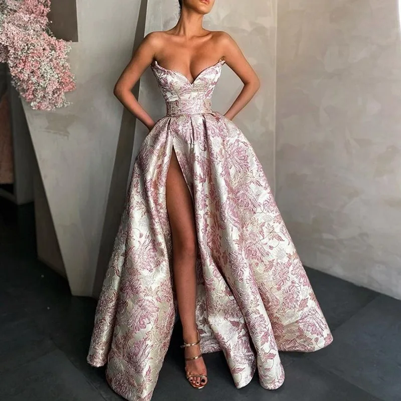 New Arrival Sweetheart Neck Evening Dresses Sleeveless Ball Gown Jacquard Floor-Length Women Party Dress Celebrity Dress Dubai
New Arrival Sweetheart Neck Evening Dresses Sleeveless Ball Gown Jacquard Floor-Length Women Party Dress Celebrity Dress Dubai