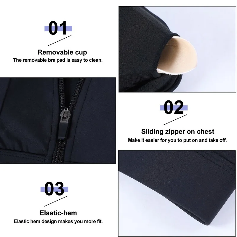 Women Front Zipper Sports Bras Wirefree Push Up Padded Underwear Fitness Gym Workout Yoga Breathable Vest Sports Tube Top
Women Front Zipper Sports Bras Wirefree Push Up Padded Underwear Fitness Gym Workout Yoga Breathable Vest Sports Tube Top