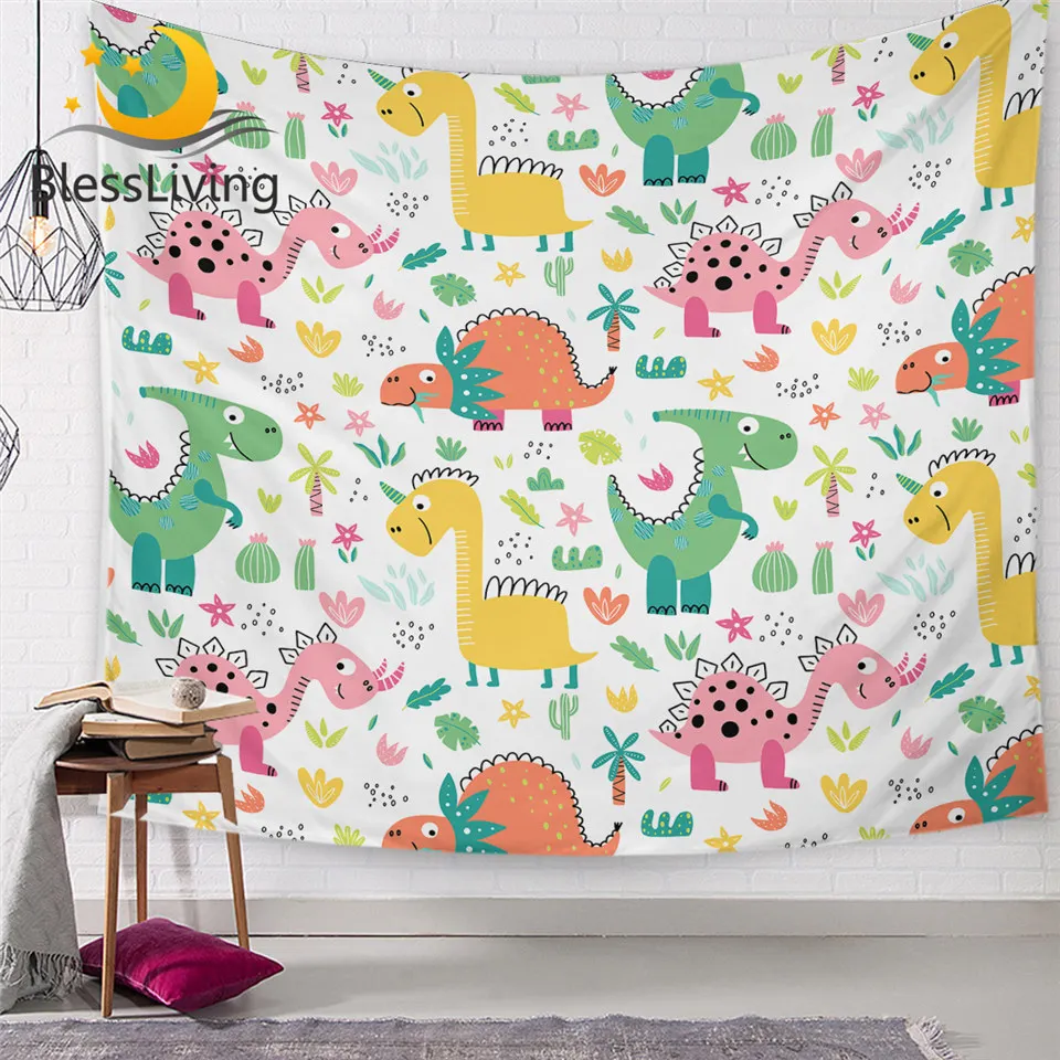 BlessLiving Dinosaurs Wall Hanging Kids Cartoon Tapestry Colorful Cute Childlike Home Decor Flower Leaf Plant Wall Carpet
BlessLiving Dinosaurs Wall Hanging Kids Cartoon Tapestry Colorful Cute Childlike Home Decor Flower Leaf Plant Wall Carpet