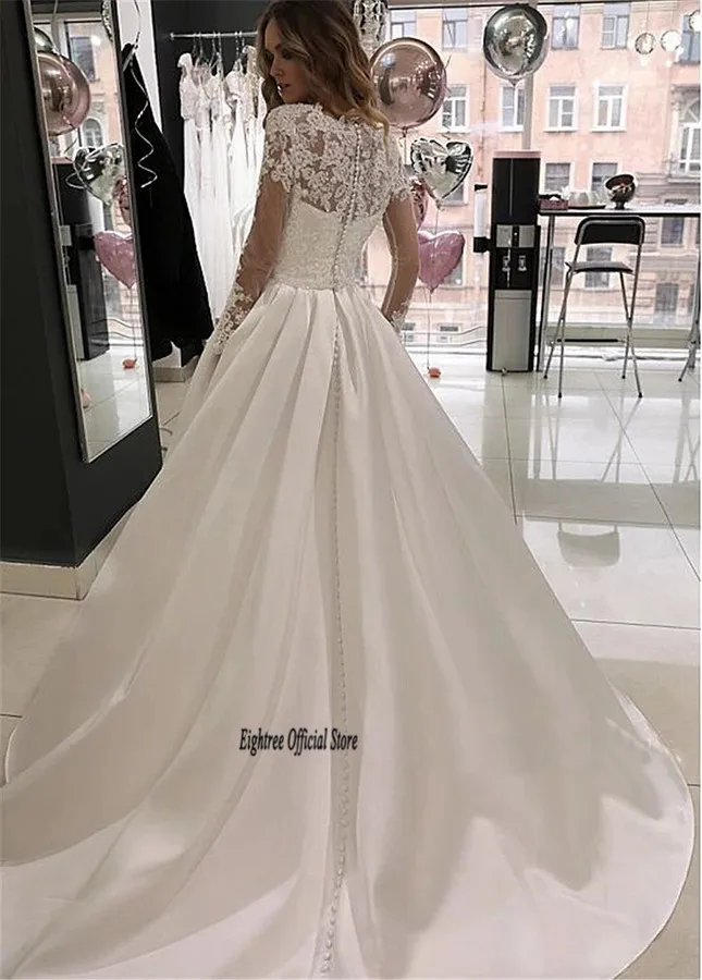 Eightree Vestido de Noiva Manga Longa New Arrival Long Sleeve Lace Wedding Dresses 2021 Beads Satin Princesa Bride Gowns
Eightree Vestido de Noiva Manga Longa New Arrival Long Sleeve Lace Wedding Dresses 2021 Beads Satin Princesa Bride Gowns