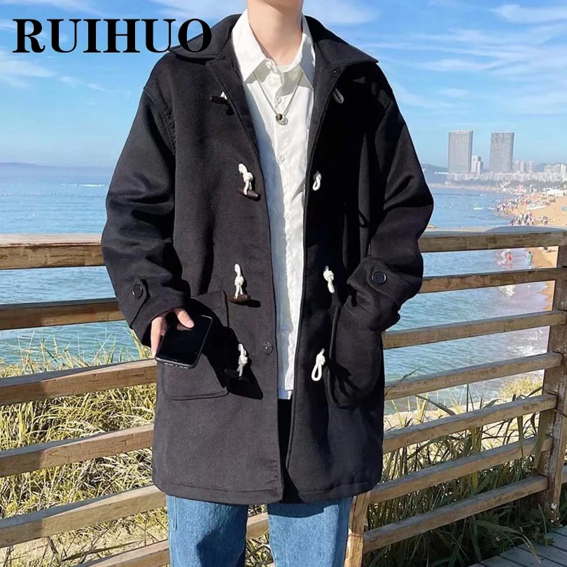 RUIHUO Horn Button Long Mens Coats Winter Wool Trench Mens Winter Jacket Men Clothing M-2XL 2021 Autumn New Arrivals
RUIHUO Horn Button Long Mens Coats Winter Wool Trench Mens Winter Jacket Men Clothing M-2XL 2021 Autumn New Arrivals
