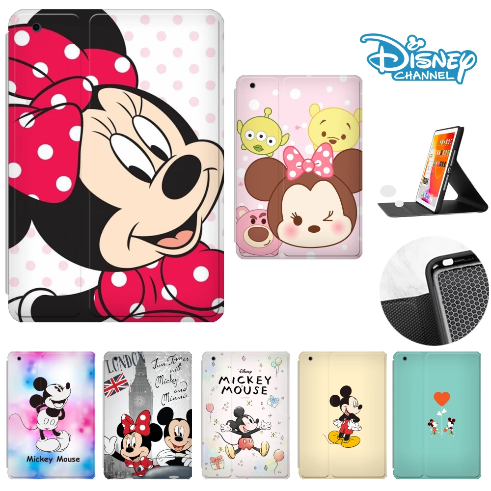 

iPad Air 4 10.2 Case 9th 8th Generation Mini 6 Mini 5 iPad Air 4 2020 case 10.9 inch Happy PU Leather Mickey Mouse