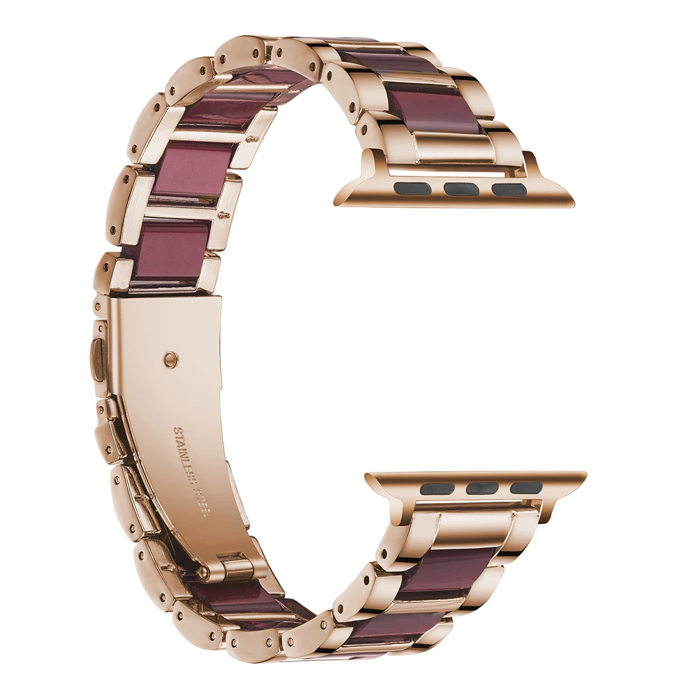 For Apple Watch Band SE 6 5 4 44mm 40mm Strap for Iwatch 3 42mm 38mm Bands Resin + Stainless Steel Luxury Link Bracelet Correa 
For Apple Watch Band SE 6 5 4 44mm 40mm Strap for Iwatch 3 42mm 38mm Bands Resin + Stainless Steel Luxury Link Bracelet Correa