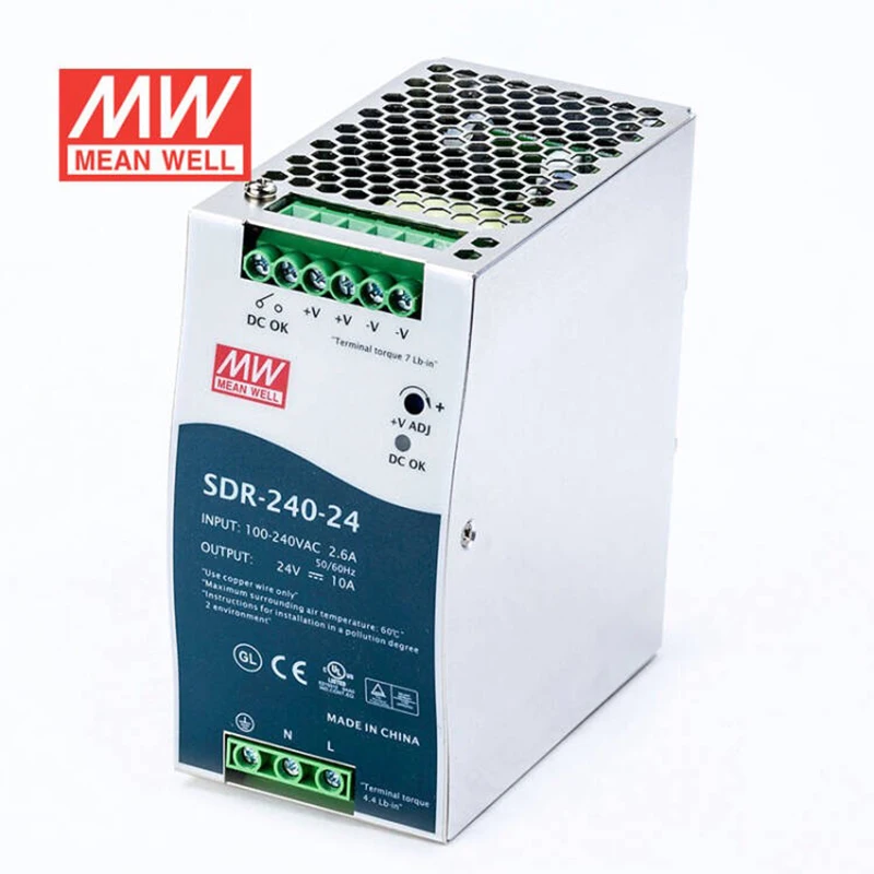 Оригинальный бренд Mean Well представляет SDR-240-24 meanwell DC 24V 10A 240W один Выход промышленные на din-рейку с PFC Функция Питание
Оригинальный бренд Mean Well представляет SDR-240-24 meanwell DC 24V 10A 240W один Выход промышленные на din-рейку с PFC Функция Питание